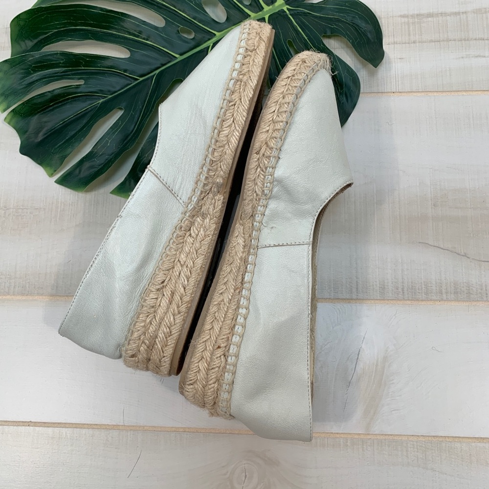 Zara Basic Collection Bone Leather Jute Wedges 10 - image 6